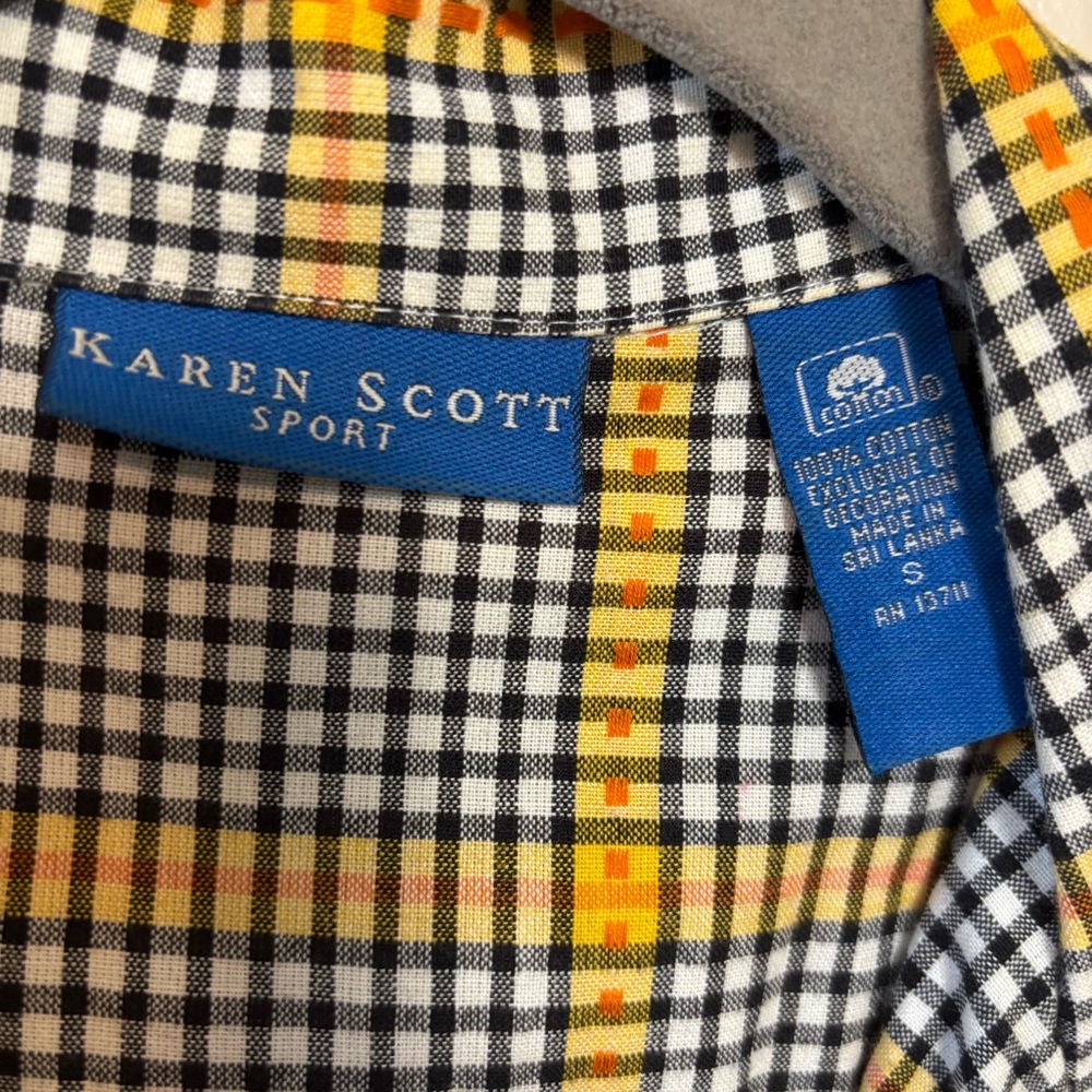 Karen Scott Women’s Shirt Halloween Button Down Long Sleeve Bats Stars Small - Picture 3 of 7